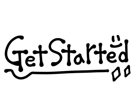 Get Startedの文字 ゲット,スタート,始める,チュートリアル,利用,開始,登録,素材,web,ホームページのイラスト素材