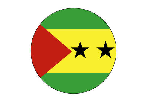 Sao Tome and Principe national flag [round shape], flag, country, icon, JPG and PNG