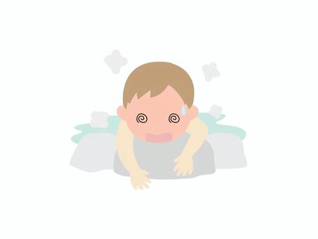 銭湯でのぼせるのミニマル 温泉,銭湯,風呂場,のぼせる,血圧上昇,自律神経,危険,注意,ミニマルのイラスト素材