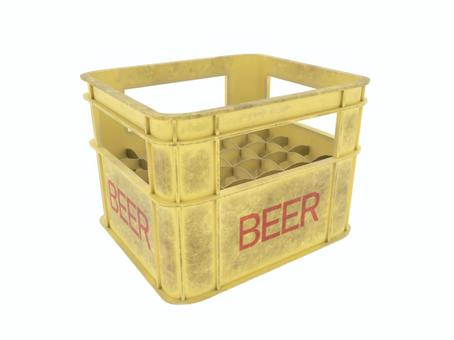 黄色の汚れたビールケース ビールケース,ケース,ビール箱,入れ物,3d,cg,黄色,汚れのイラスト素材