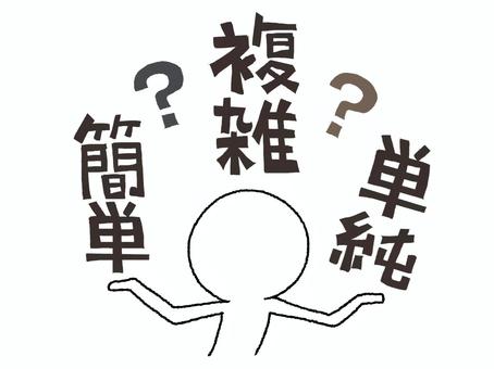 複雑など シルエット,複雑,単純,簡単,はてな,文字絵,お知らせ用,宣伝用,pop調,手描きのイラスト素材