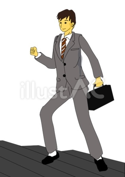 階段を上る男性会社員
