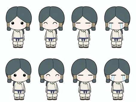 古墳時代貴族男性① 男性,全身,２頭身,古墳時代,みずら,歴史,日本史,直立のイラスト素材