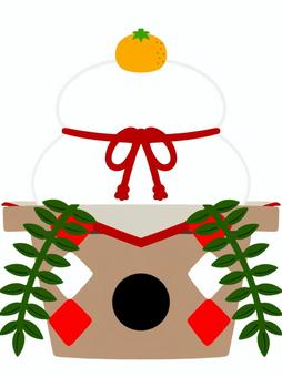 鏡餅 鏡餅,正月,お正月,新年,元旦,正月飾り,飾り,鏡開き,御供え,年末年始のイラスト素材