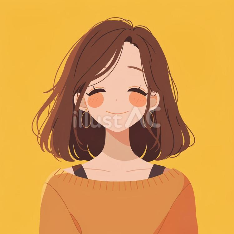 笑顔の女性 女性,かわいい,上半身のイラスト素材