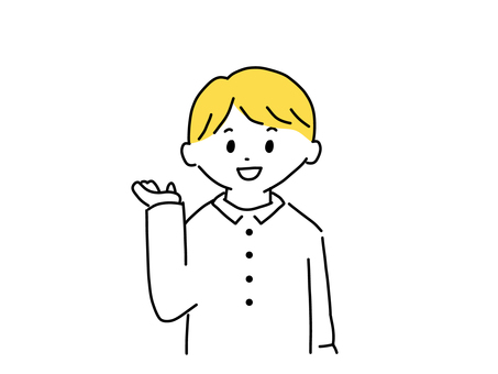 案内する男性 案内,提案,説明,こちら,男性,シャツ,ベクター,シンプル,かわいい,背景透過のイラスト素材