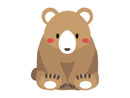 お座りするクマ(線なし)