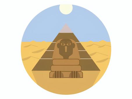 ピラミッドとスフィンクス ピラミッド,スフィンクス,エジプト,古代,文明,遺跡,史跡,歴史,王墓,建造物のイラスト素材