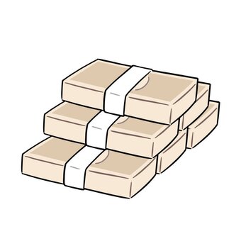 お札の山 お札,お金,金,札束,山,税金,金融,積み立て,家計,家計管理のイラスト素材