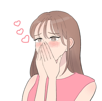 ハートきゅんきゅん女子 人,女,ハート,きゅん,ときめく,好き,ときめき,感動,惚れた,一目惚れのイラスト素材