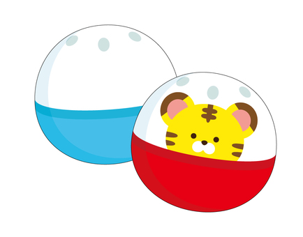 カプセルトイ カプセルトイ,ガチャガチャ,おもちゃ,カプセル,虎のイラスト素材