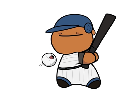 かわいい野球選手 野球,バッター,打者,バット,ボール,野球選手,スポーツ,ユニフォーム,帽子,試合のイラスト素材
