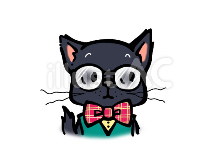 眼鏡ねこ 眼鏡,ねこ,猫のイラスト素材