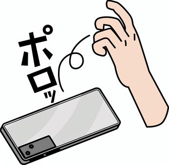 スマホ落とす スマホ,落とす,手,すべる,うっかり,携帯,機器,線画のイラスト素材