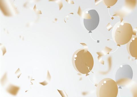 紙吹雪と風船の高級感のある背景素材