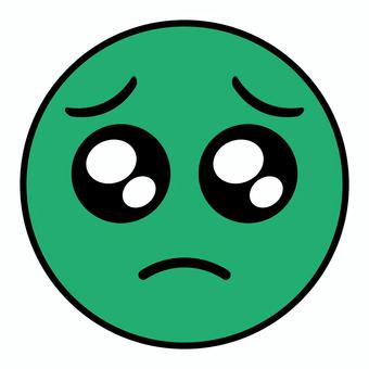 ぴえん 泣き顔のアイコン 緑 ぴえん,泣き顔,困り顔,表情,顔文字,絵文字,お願い,うるうる,しょぼん,泣くのイラスト素材