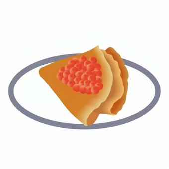 ブリヌイ ブリヌイ,ロシア,料理,クレープ,パンケーキ,キャビア,皿,食品,伝統料理,食事のイラスト素材
