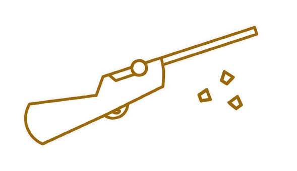 射的銃と弾 銃,射的,的屋,おもちゃ,コルク,お祭り,夏祭り,屋台,夜店,秋祭りのイラスト素材