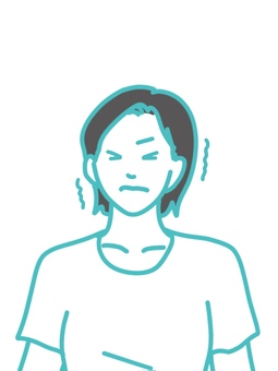 顔の漸進的筋弛緩法 女性,顔,漸進的筋弛緩法,緊張,ポーズ,ストレッチ,ショートヘア,トレーニング,震える,痙攣のイラスト素材