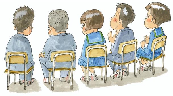 話を聞く中学生 中学生,学校,教室,生徒,授業,子供のイラスト素材