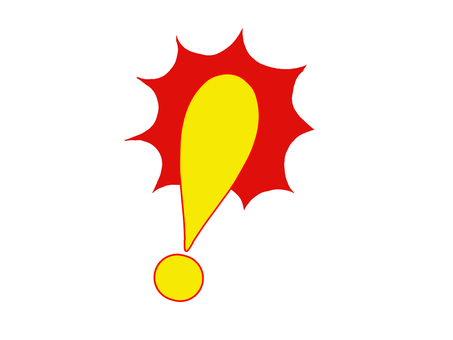 Illustration, exclamation mark, yellow, thorns, 