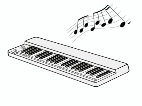 キーボードのイラスト0146 キーボードのイラスト0146 電子ピアノ,電子オルガン,キーボード,楽器,鍵盤,伴奏,音楽,道具のイラスト素材