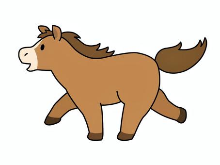 仔馬 仔馬,馬,午年,歩く,ポップ,楽しい,子ども,イラスト,かわいい,デフォルメのイラスト素材