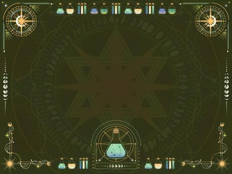 魔法道具フレーム背景20 魔法,魔法道具,ポーション,月,星,不思議,ミステリアス,神秘的,素材,イラストのイラスト素材