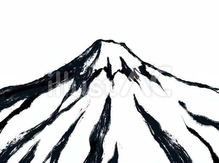 墨絵の富士山 富士山,和風,墨絵のイラスト素材