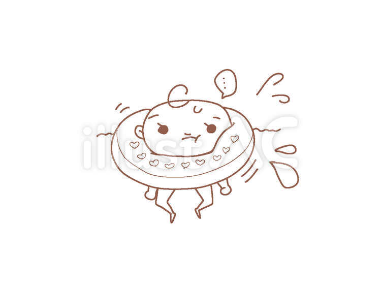 赤ちゃん うきわ 線イラスト No 250583 無料イラストなら イラストac
