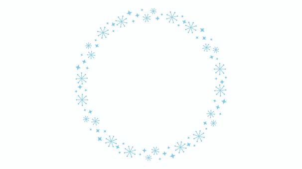 正円の雪の結晶とキラキラのフレーム