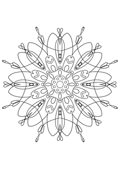 曼荼羅塗り絵 集中力,線画,曼荼羅,塗り絵,脳トレのイラスト素材