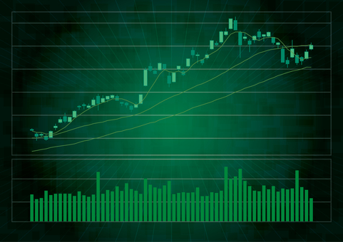 株価チャート-2（A4横） 株価,チャート,株価チャート,ビジネス,株,グラフ,ローソク足,ローソクチャート,株式,金融のイラスト素材