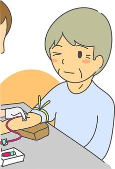 採血中の人 血液,採血,男性,患者,検査,病院のイラスト素材