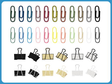 文具_クリップ クリップ,ダブルクリップ,ゼムクリップ,文房具,文具,stationery,事務用品,デスク用品,まとめる,書類のイラスト素材