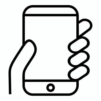 Hand holding mobile phone icon, , JPG and PNG