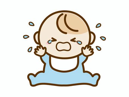 泣く赤ちゃん、人物・子供イラスト素材 赤ちゃん,泣く,泣き顔,涙,かわいい,ギャン泣き,ぐずる,不機嫌,いやいや,イヤイヤ期のイラスト素材