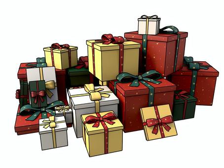 たくさんのプレゼントボックス プレゼント,リボン,プレゼントボックス,贈り物,立方体,梱包,包装,ギフトボックス,箱,クリスマスのイラスト素材