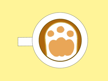 ラテアート風のかわいい猫イラスト④ ラテアート,猫,ねこ,カフェラテ,マグカップ,キュート,シンプル,ナチュラル,背景,壁紙のイラスト素材