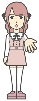 量産型女子-018-全身 ください,真剣,地雷系,女性,女の子,ツインテール,量産型,人物,かわいい,一生懸命のイラスト素材