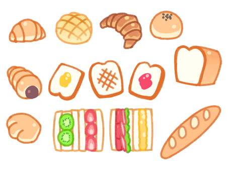 Illustration, bread, food, rolls, 