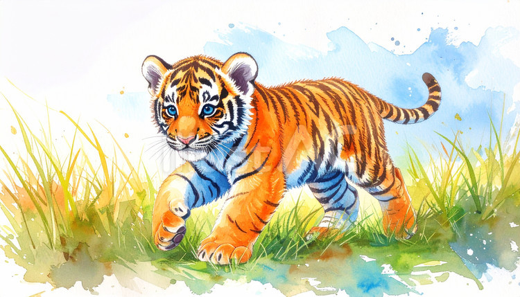 虎の赤ちゃん 虎,動物,生き物のイラスト素材