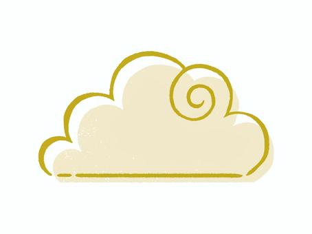 版画風うずまき雲フレーム02 フレーム,背景フレーム,枠,背景枠,雲型,雲,見出しのイラスト素材