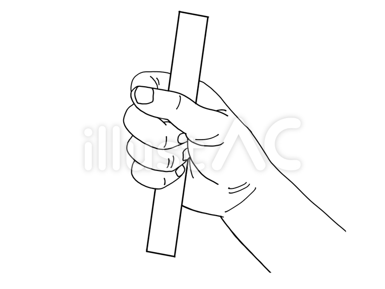小さい子供の手のペン線画　定規にぎり 子供,手,ペン画のイラスト素材