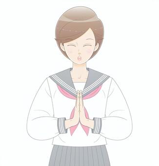 Illustration, female, school uniform, illustration, JPG and PNG