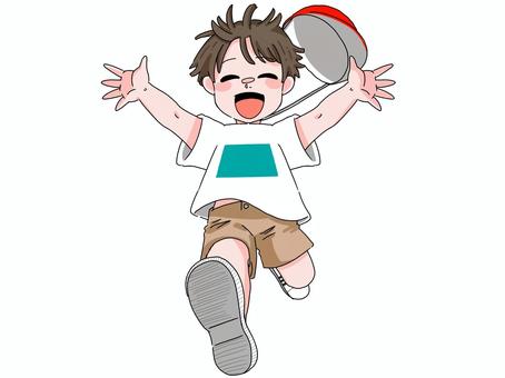 Running child, parentheses, sports day, spring, JPG and PNG