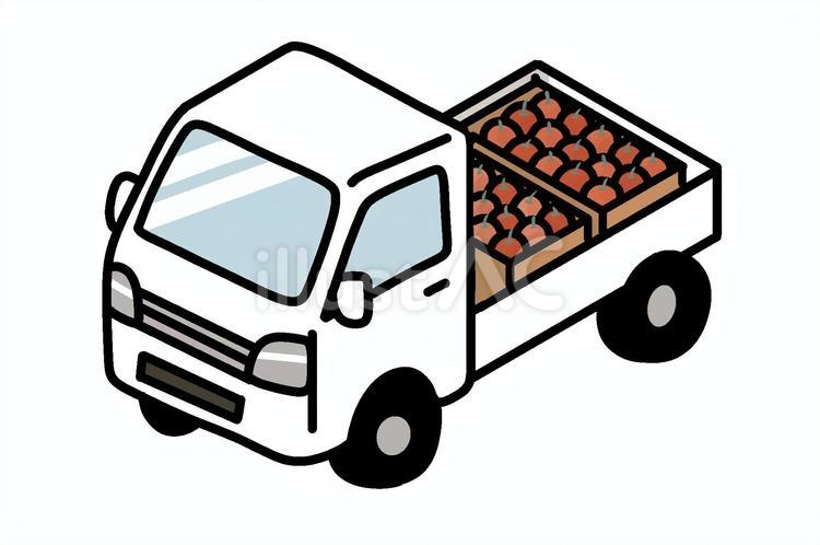 林檎を運ぶ軽トラック 軽トラック,トラック,アイソメトリックのイラスト素材