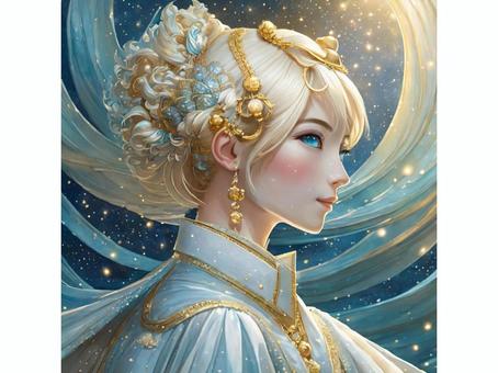 Illustration, girl, virgo, goddess, 