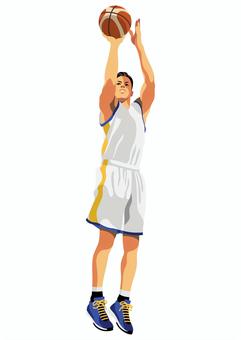 バスケットボール選手15 バスケ,バスケットボール,球技,スポーツ,アスリート,試合,シュート,ゴール,ジャンプ,3pのイラスト素材