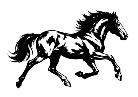 馬のシルエット年賀状素材 馬,ウマ,動物,2026,2026年,令和8年,年賀状,新年,お正月,正月のイラスト素材